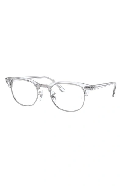 Ray Ban Ray-ban Clubmaster Browline Frame Glasses In White