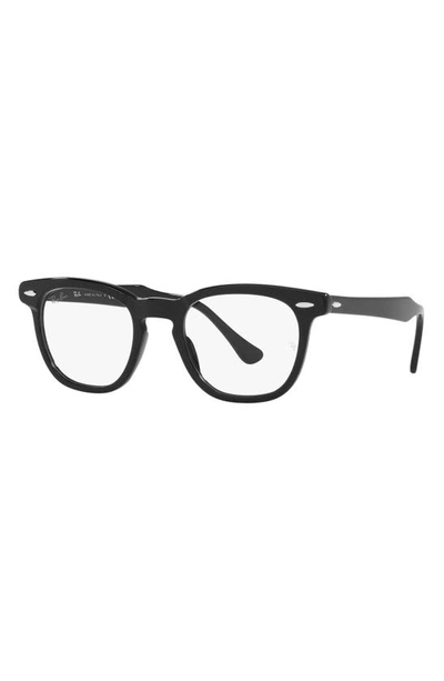 Ray Ban Hawkeye 50mm Square Optical Glasses In Black