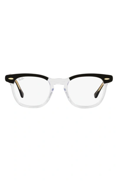 Shop Ray Ban Hawkeye 50mm Square Optical Glasses In Transparent Black