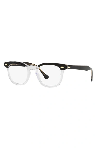 Shop Ray Ban Hawkeye 50mm Square Optical Glasses In Transparent Black