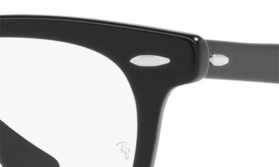 Ray Ban Hawkeye 50mm Square Optical Glasses In Black