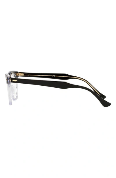 Shop Ray Ban Hawkeye 50mm Square Optical Glasses In Transparent Black