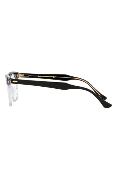 Ray Ban Hawkeye 50mm Square Optical Glasses In Transparent Black
