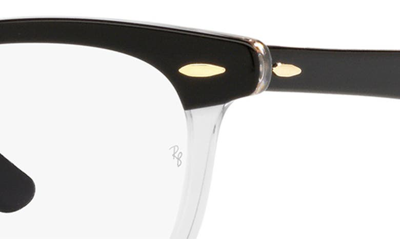 Ray Ban Hawkeye 50mm Square Optical Glasses In Transparent Black