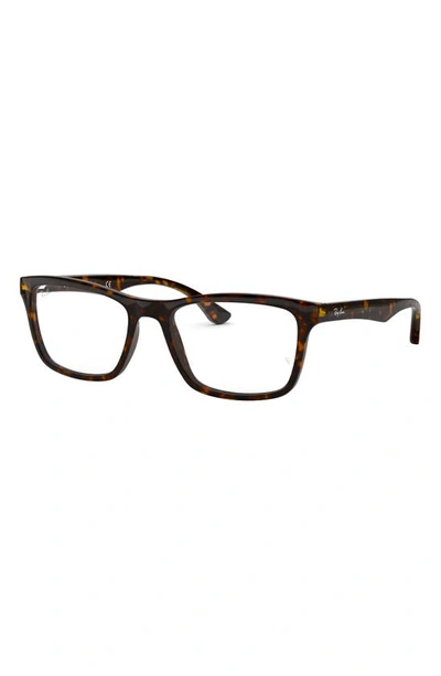 Ray Ban 57mm Square Optical Glasses In Dk Havana