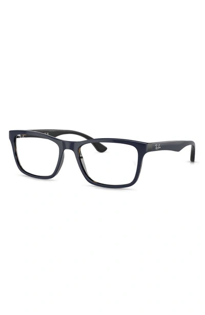 Shop Ray Ban 57mm Square Optical Glasses In Blue