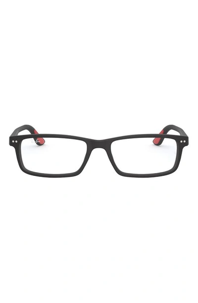 Shop Ray Ban 54mm Rectangular Optical Glasses In Sand Black