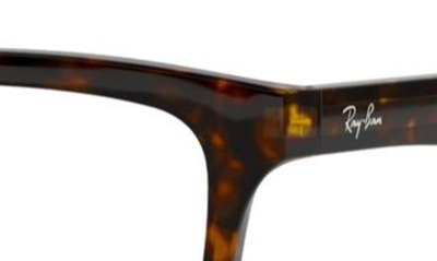 Ray Ban 57mm Square Optical Glasses In Dk Havana