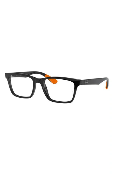 Ray Ban 57mm Square Optical Glasses In Shiny Black