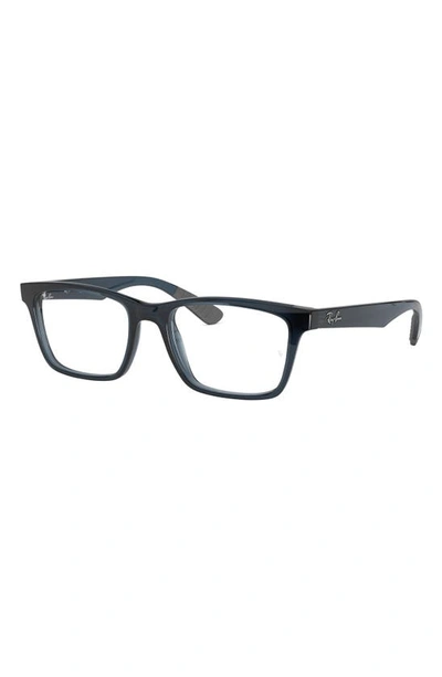 Ray Ban 57mm Square Optical Glasses In Blue Grey