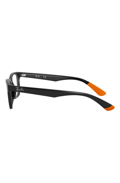 Ray Ban 57mm Square Optical Glasses In Shiny Black