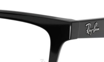 Ray Ban 57mm Square Optical Glasses In Shiny Black