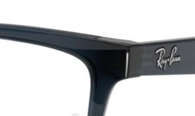 Ray Ban 57mm Square Optical Glasses In Blue Grey