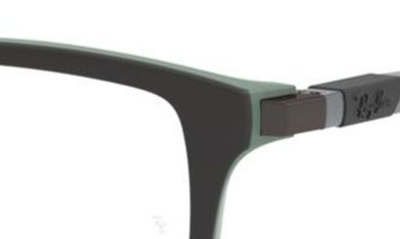 Shop Ray Ban 56mm Rectangular Optical Glasses In Green