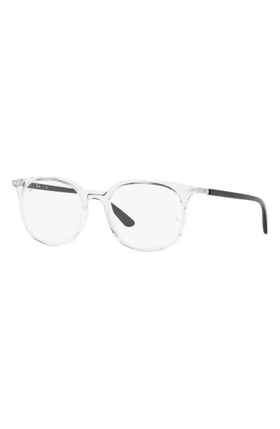 Ray Ban 53mm Square Optical Glasses In Transparent