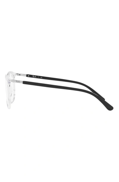 Ray Ban 53mm Square Optical Glasses In Transparent