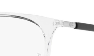 Ray Ban 53mm Square Optical Glasses In Transparent