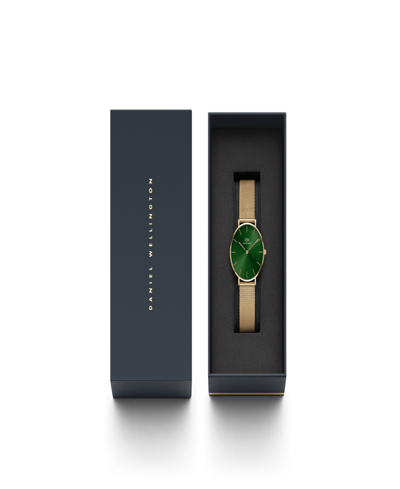 Shop Daniel Wellington Women's Petite Emerald 23k Gold Pvd Plated Stainless Steel Watch 32mm In Gold-tone