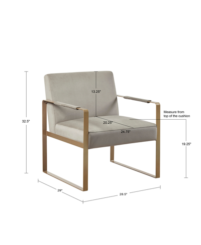 Martha Stewart Collection 28.5" Jayco Wide Fabric Accent Chair In Taupe