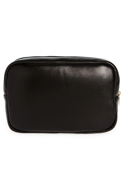 Shop Saint Laurent Cassandre Lambskin Leather Pouch In Nero