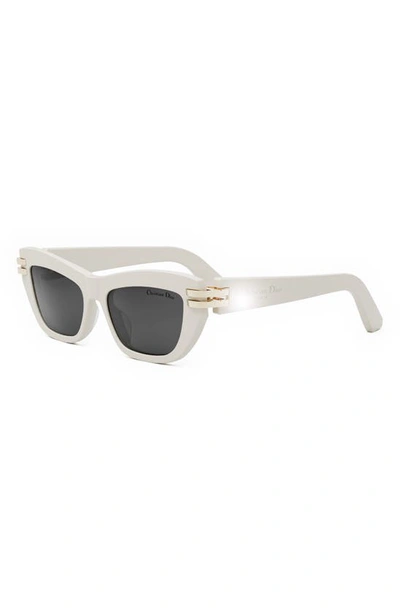 Shop Dior C B2u Butterfly Sunglasses In Ivory / Smoke