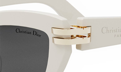 Shop Dior C B2u Butterfly Sunglasses In Ivory / Smoke