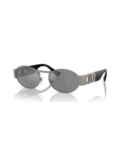 Shop Versace Unisex Sunglasses, Mirror Ve2264 In Matte Gunmetal
