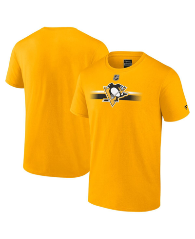 Shop Fanatics Men's  Gold Pittsburgh Penguins Authentic Pro Secondary Replen T-shirt