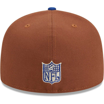 New Era Men's  Brown, Royal New York Giants Harvest 75th Anniversary 59fifty Fitted Hat In Brown