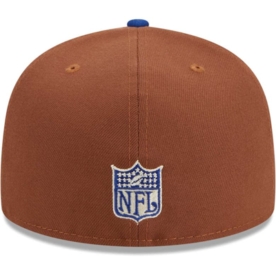 New Era Men's  Brown, Royal New York Giants Harvest 75th Anniversary 59fifty Fitted Hat In Brown