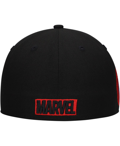 Marvel Men's Black  Spiderman Logo Elements Fitted Hat In Black