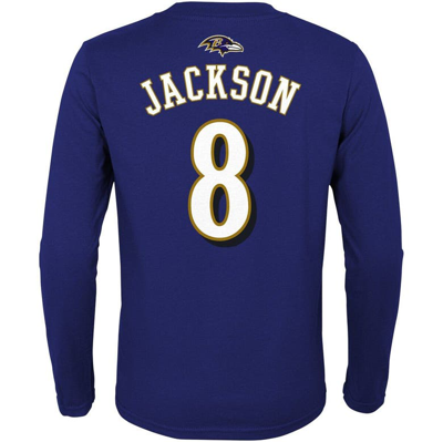 Shop Outerstuff Youth Lamar Jackson Purple Baltimore Ravens Mainliner Player Name & Number Long Sleeve T-shirt