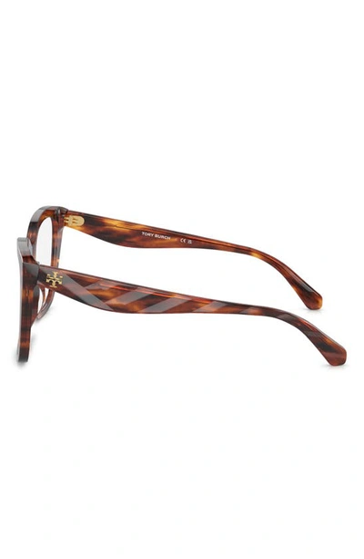Tory Burch 55mm Square Optical Glasses In Dark Brown