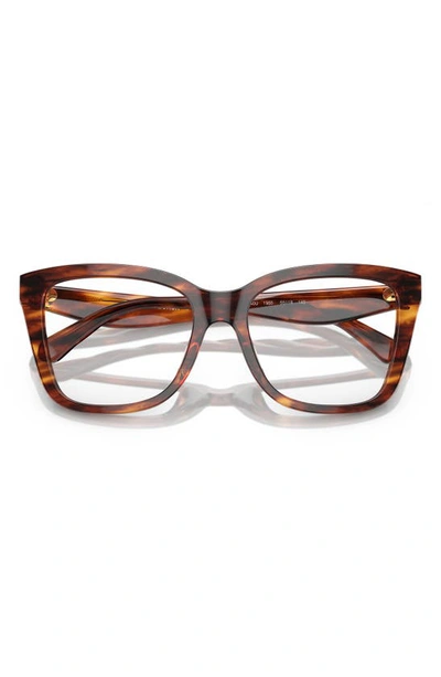 Tory Burch 55mm Square Optical Glasses In Dark Brown