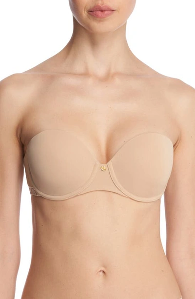 Shop Natori Pure Luxe Strapless Contour Underwire Bra In Cafe