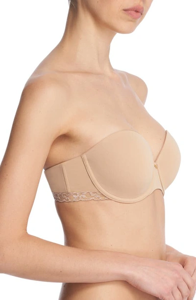 Shop Natori Pure Luxe Strapless Contour Underwire Bra In Cafe