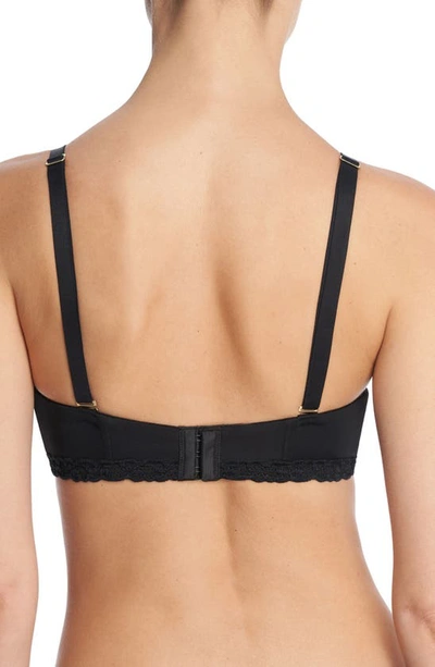Natori Pure Luxe Underwire Lace-trim Bra In Black