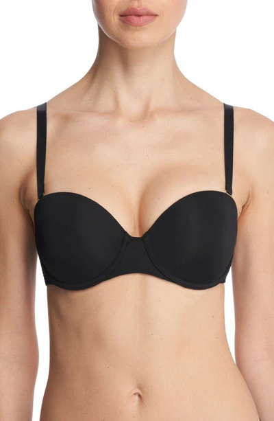 Shop Natori Pure Luxe Strapless Contour Underwire Bra In Black