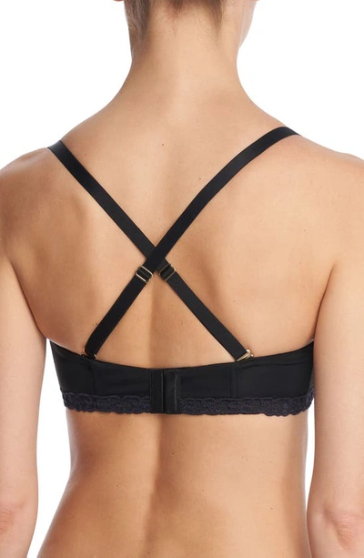 Natori Pure Luxe Underwire Lace-trim Bra In Black