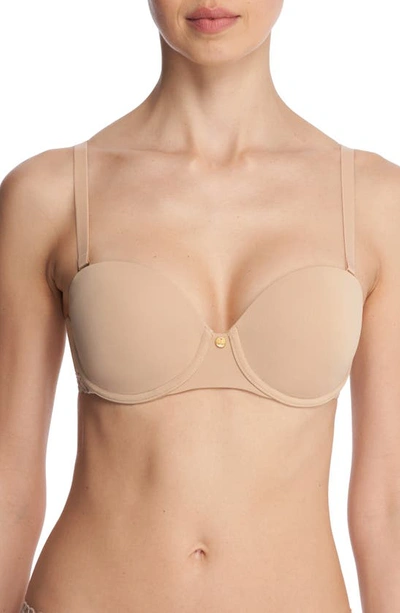 Shop Natori Pure Luxe Strapless Contour Underwire Bra In Cafe