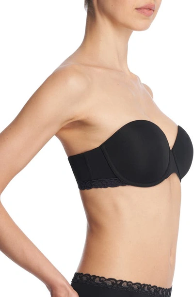 Shop Natori Pure Luxe Strapless Contour Underwire Bra In Black