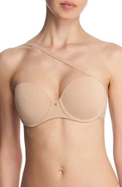 Shop Natori Pure Luxe Strapless Contour Underwire Bra In Cafe