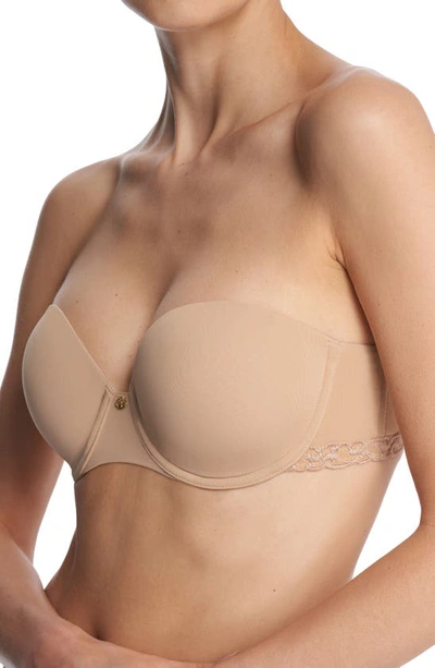 Natori Pure Luxe Strapless Contour Underwire Bra In Cafe In Cafe