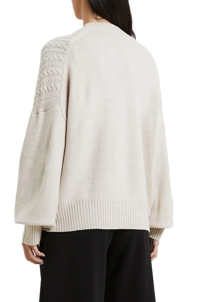 Shop French Connection Babysoft Cable Stitch Cardigan In Lgt Oatmea