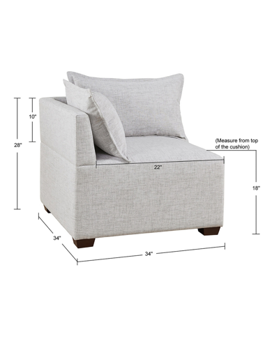 Ink+ivy 34" Molly Wide Fabric Modular Corner Chair In Ivory