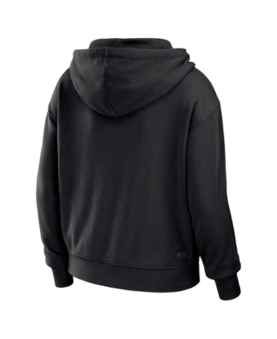 Wear By Erin Andrews Black/white New Orleans Saints Color Block Light Weight Modest Crop Full-zip Ho In Black,white