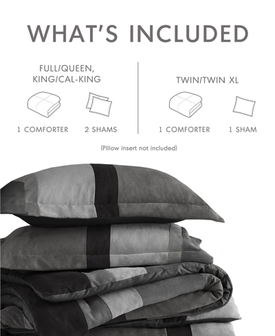 510 Design Boulder Stripe Micro Suede 2-pc. Comforter Set, Twin/twin Xl In Black