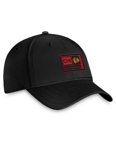 Shop Fanatics Men's  Black Chicago Blackhawks Authentic Pro Training Camp Flex Hat