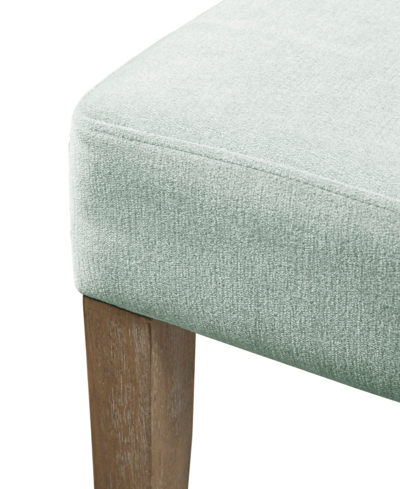 Madison Park 23.25" Carson Wide Wood Upholstered Wingback Dining Chair In Light Sage Green