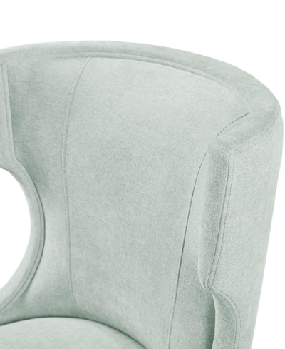 Madison Park 23.25" Carson Wide Wood Upholstered Wingback Dining Chair In Light Sage Green